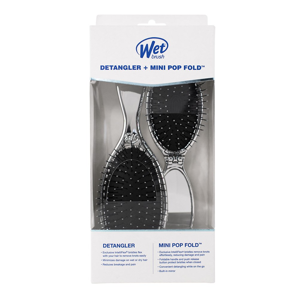 Wet Brush Travel Trio Kit – 3 Mini-Bürsten Für Unterwegs, Inkl. Entwirrer & Glanzverstärker