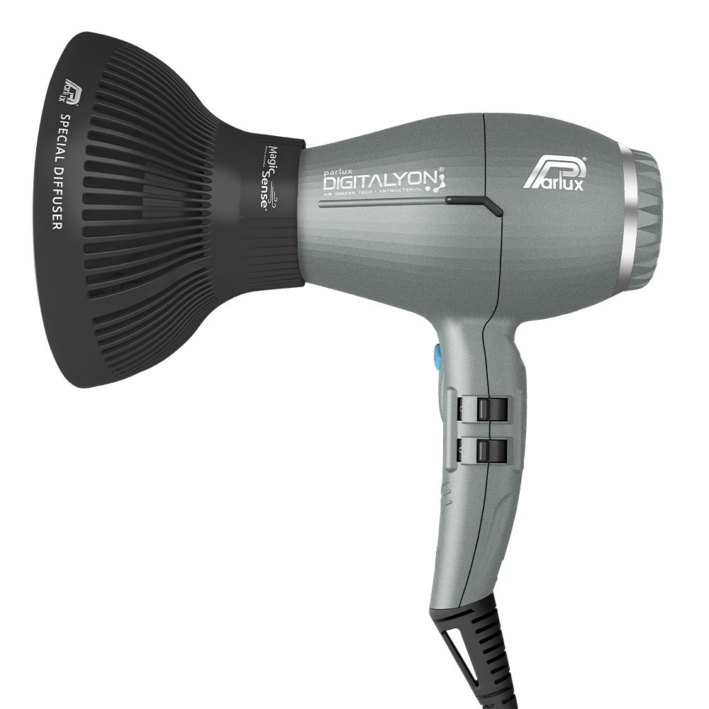 Parlux DigitAlyon Hair Dryer and Diffuser Glitter Grey - i-glamour.com