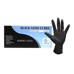 Reusable Gloves Black Satin