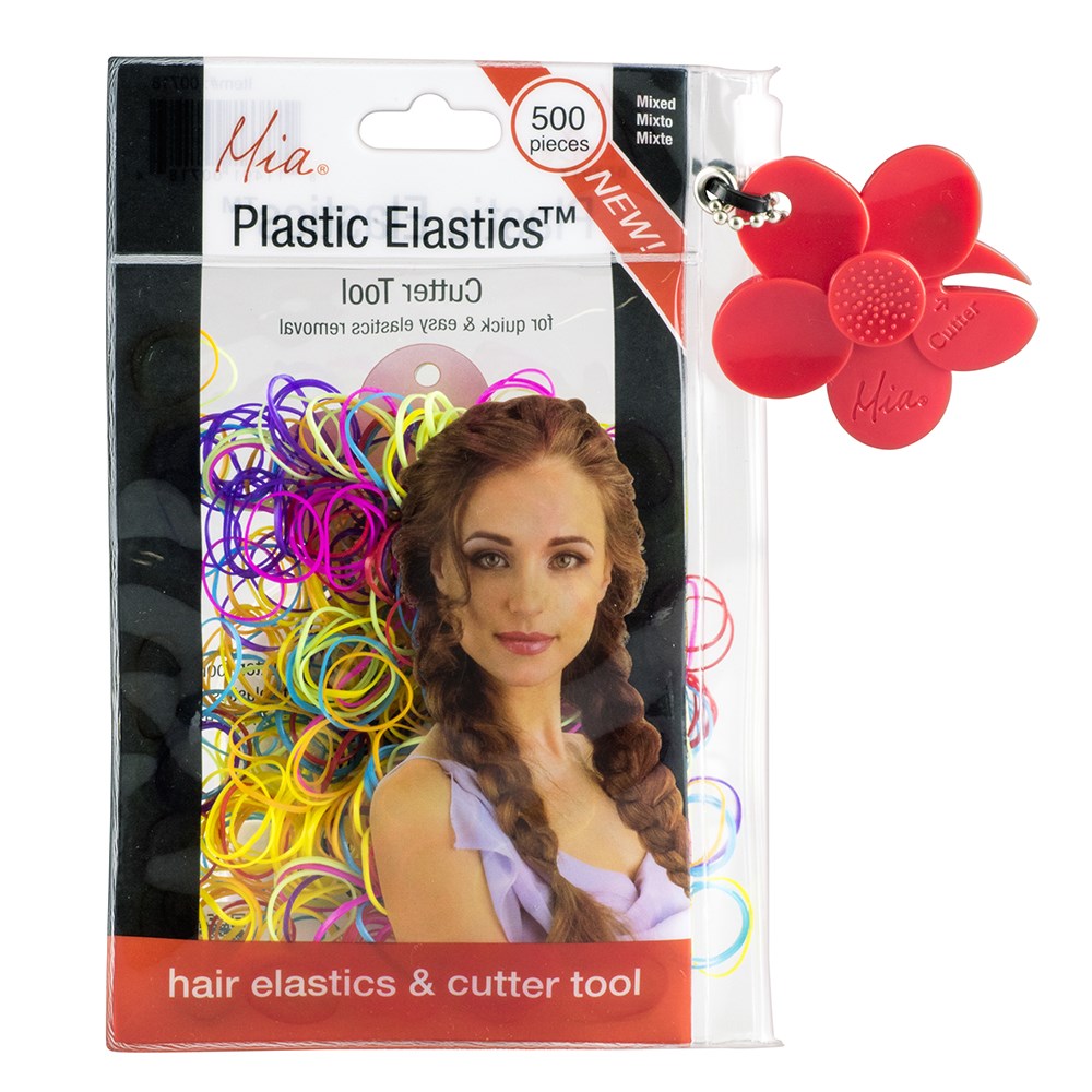 Mia Plastics Coloured Hair Elastics 500pk