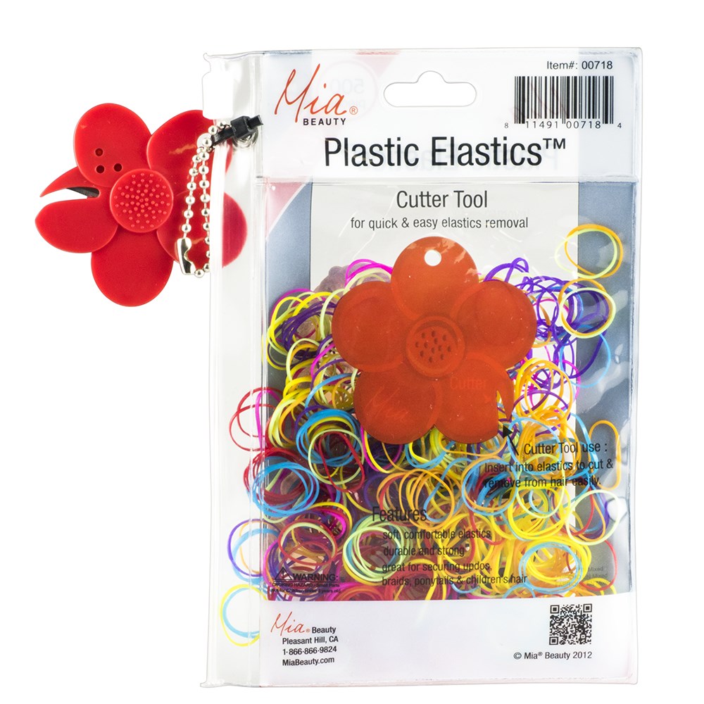 Mia Plastics Coloured Hair Elastics 500pk