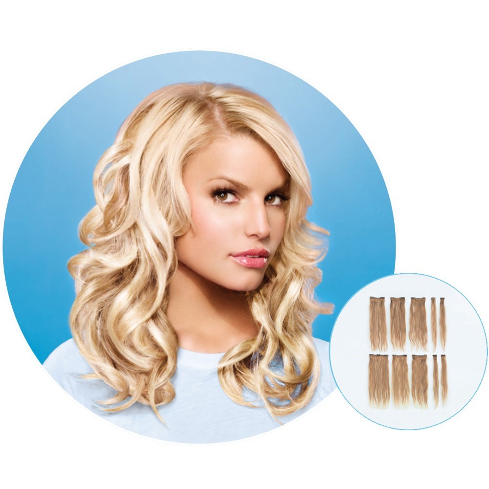 Jessica Simpson hairdo 9pc Human Hair ClipIn Hair Extensions i