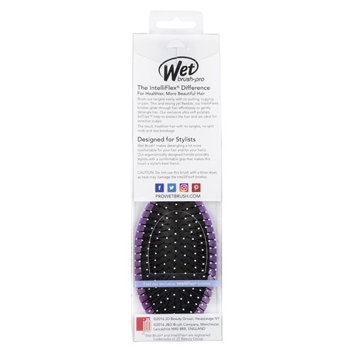 WetBrush Watercolour Detangling Hair Brush Purple package reverse side