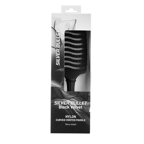 Silver Bullet Black Velvet Curved Vent Paddle Brush