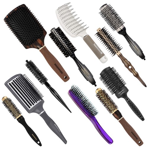 Brushworx Pro Hair Brush and Comb Pack 8pc 