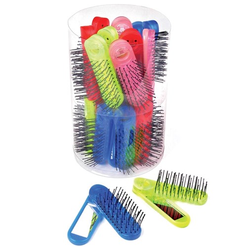 Dateline Folding Brush with Mirror - 24pc Display