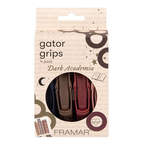 Framar Gator Grip Clips 4pk Dark Academia