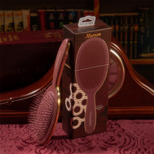 Framar Detangle Hair Brush Dark Academia Maroon
