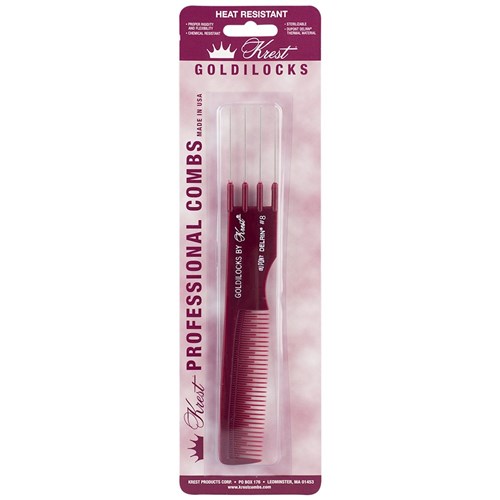 Krest Goldilocks No.8 Metal Pin Lifter Comb