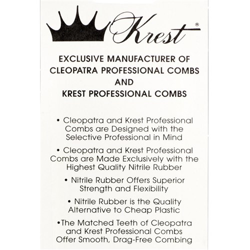Krest Professional 3000 Teasing Hair Comb in Black 