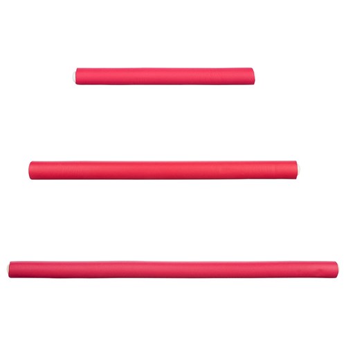 Hair FX Long Flexible Hair Rollers Red 12pk