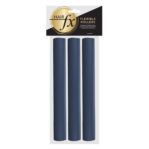Hair FX Extra Large Flexible Rollers Blue 3pk