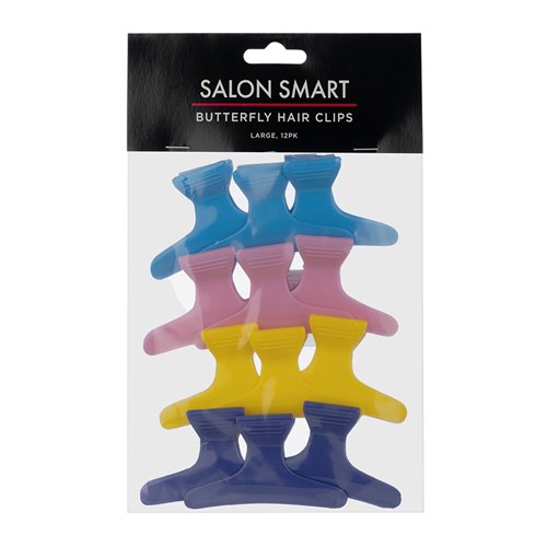 Salon Smart Butterfly Hair Clips Large 12pk