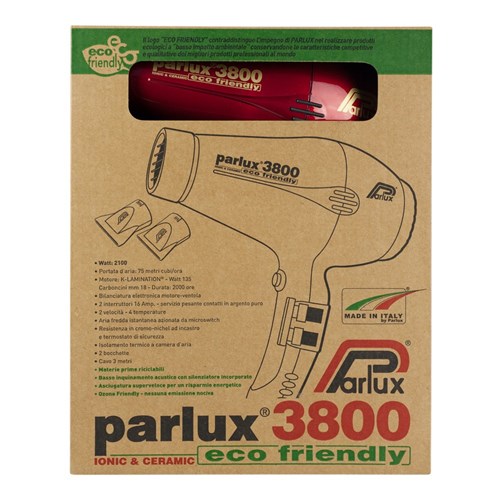 Parlux 3800 Ionic and Ceramic Hair Dryer Red