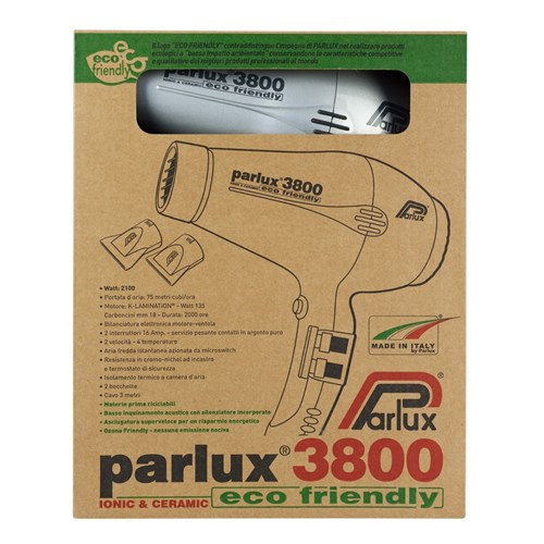 Parlux 3800 Ionic and Ceramic Hair Dryer Silver