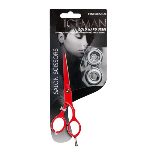Iceman Retro 5.5” Hairdressing Scissors Red