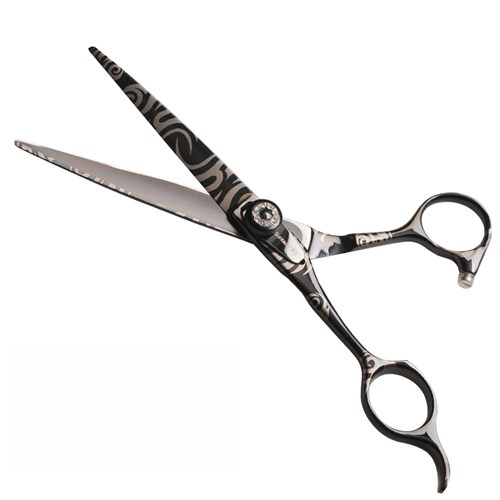 Iceman Black Crystal Black Swirl 6” Left-Handed Scissors