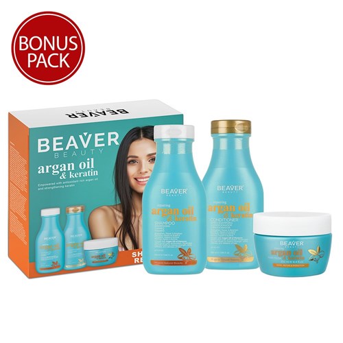 Beaver Argan Oil Keratin Shine and Repair Pack