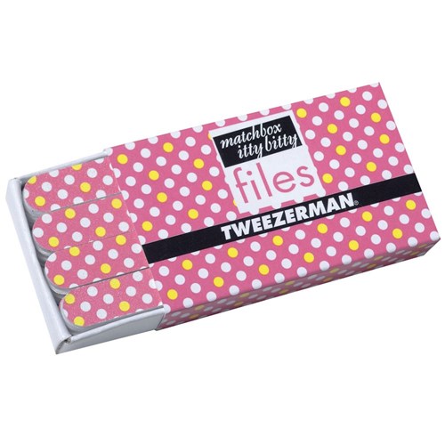 Tweezerman Matchbox Itty Bitty Polka Dot Files &ndash; Pink