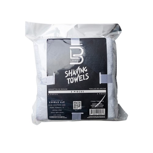 L3VEL3 Shaving Towels White 3pc