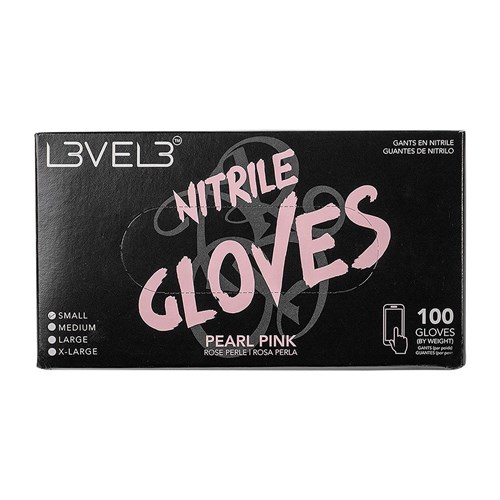 LVL3 NITRILE GLOVES P/PINK SM 11000 PEARL PINK 100PC LEVEL3 L3VEL3