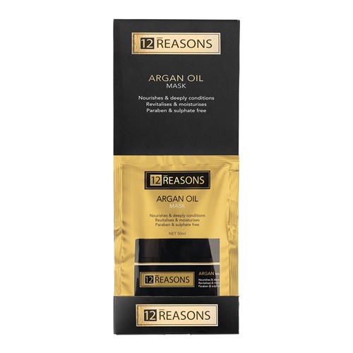 12R ARGAN OIL 12PC SACHET DISP DISPLAY 50ml SACHETS MASK 12 REASONS