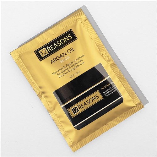 12R ARGAN OIL 12PC SACHET DISP DISPLAY 50ml SACHETS MASK 12 REASONS