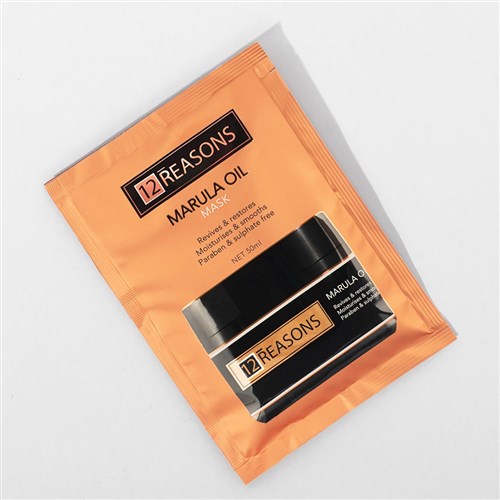 12R MARULA OIL 12PC SACHET DIS DISPLAY 50ml SACHETS MASK 12 REASONS
