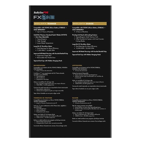 BaBylissPRO FXOne GoldFX Trimmer Shaver Duo