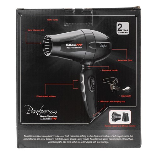 BaBylissPRO Bambino Travel Hair Dryer