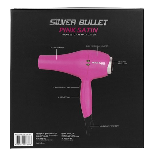 Silver Bullet Satin Hair Dryer Pink 