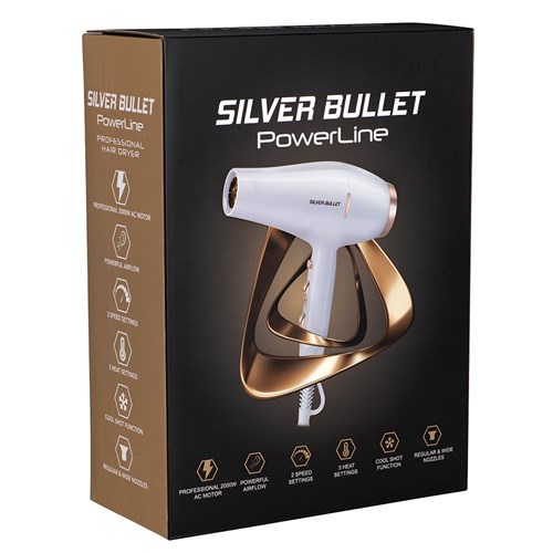 Silver Bullet Powerline Hair Dryer White