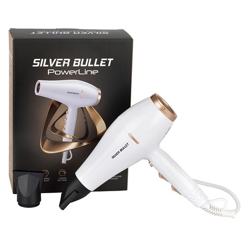 Silver Bullet Powerline Hair Dryer White