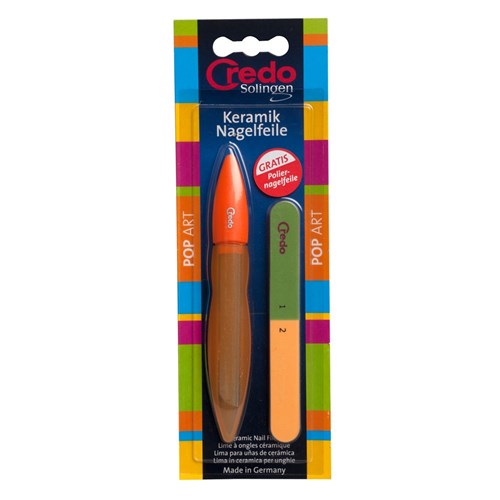 Credo Pop Art Ceramic Nail File Pack in Orange
