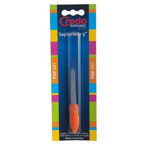 Credo Pop Art Small Sapphire Nail File, Orange