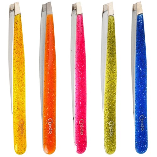Credo Pop Art Glitter Slant Tweezer Green