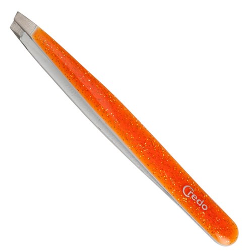 Credo Pop Art Glitter Slant Tweezer Orange