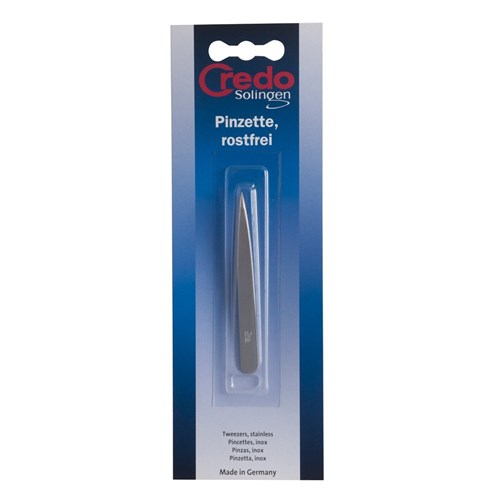 Credo Stainless Steel Point Tweezer Blister Pack